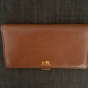 COACH check book cover with gold